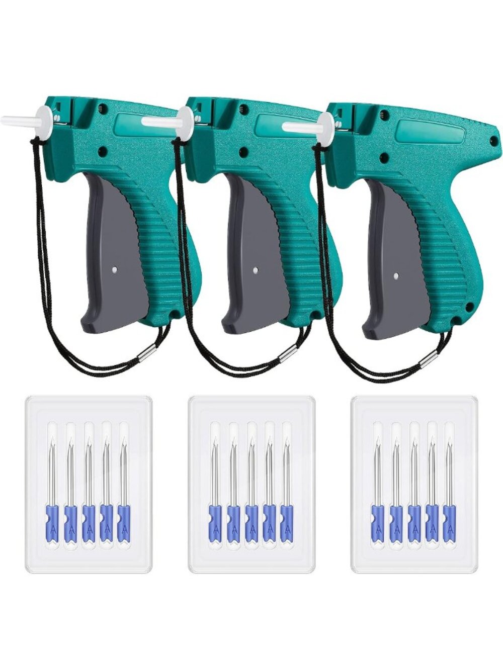 3 Pcs Tagging Gun Set with 15 Steel Needles | Ergonomic Clothing Tag Applicator
